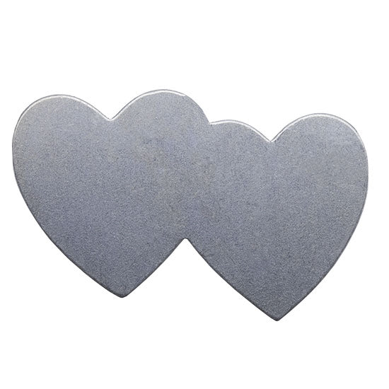 Nickel Shape - Double Heart - 1-7/16" Pkg/4