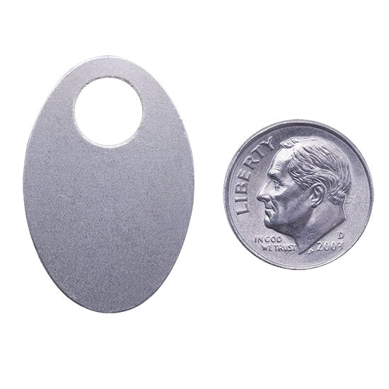 Nickel Shape - Oval Pendant - 1-1/4" Pkg/4