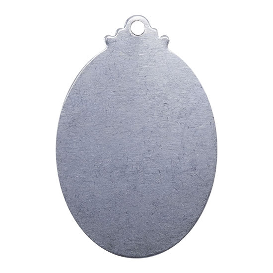 Nickel Shape - Fancy Oval Pendant - 1-1/4" Pkg/2