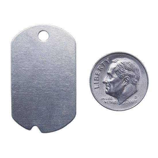 Nickel Shape - Dog Tag Pendant - 1-1/4" Pkg/6