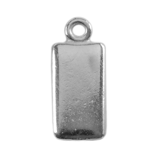 Silver Plate Shape - Rectangle Pendant - 6mm x 11mm Pkg/4