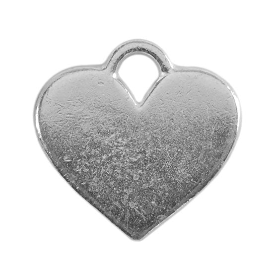 Silver Plate Shape - Heart Pendant - 20mm x 16mm Pkg/2