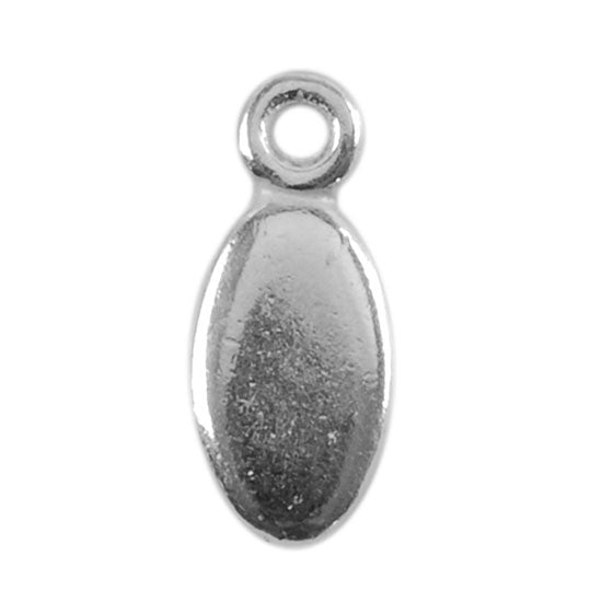 Silver Plate Shape - Oval Pendant - 5mm x 8.5mm Pkg/4