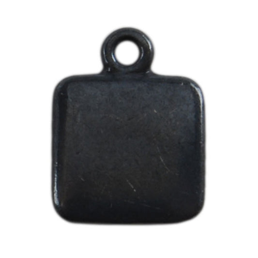 Gunmetal Plate Shape - Square Pendant - 9mm Pkg/4