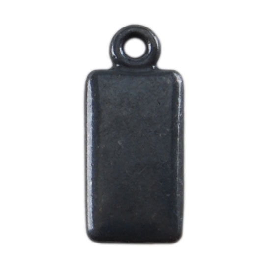 Gunmetal Plate Shape - Rectangle Pendant - 6mm x 11mm Pkg/4