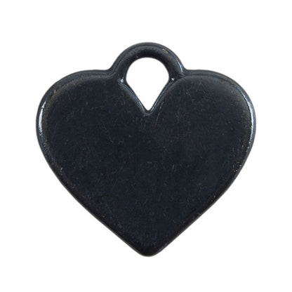 Gunmetal Plate Shape - Heart Pendant - 20mm x 16mm Pkg/2 - Cool Tools