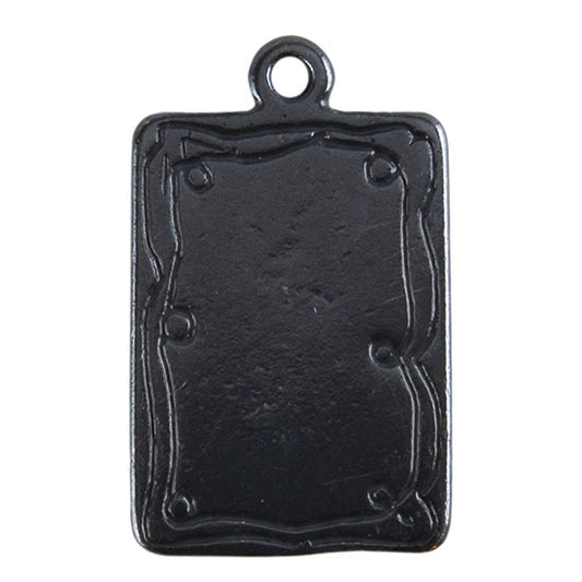 Gunmetal Plate Shape - Doodle Frame Rectangle Pendant - 15mm x 21mm Pkg/2