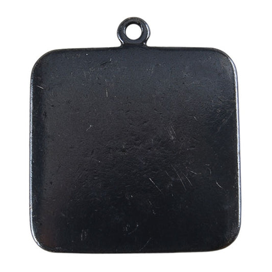 Gunmetal Plate Shape - Square Pendant - 25mm Pkg/2