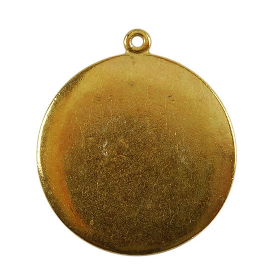 Gold Plate Shape - Round Pendant - 25mm Pkg/2