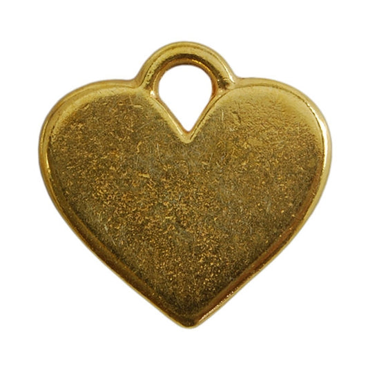 Gold Plate Shape - Heart Pendant - 20mm x 16mm Pkg/2