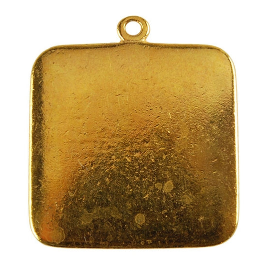 Gold Plate Shape - Square Pendant - 25mm Pkg/2