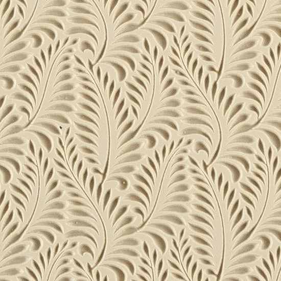 Mega Texture Tile - Crown Fern Embossed. Use to impress texture in soft clays. Mega Texture Tiles are perfect for projects both large and small. Mega Tiles measure 9-1/4" x 6" and are about 7 times larger than Texture Tiles. These textures are flexible, washable and can be used with any soft clay.