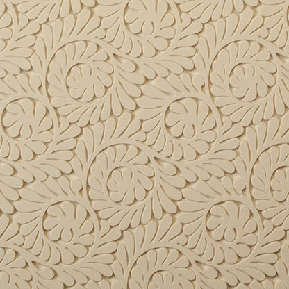 Mega Texture Tile - Fiddlehead Fern. Use to impress texture in soft clays. Mega Texture Tiles are perfect for projects both large and small. Mega Tiles measure 9-1/4" x 6" and are about 7 times larger than Texture Tiles. These textures are flexible, washable and can be used with any soft clay.