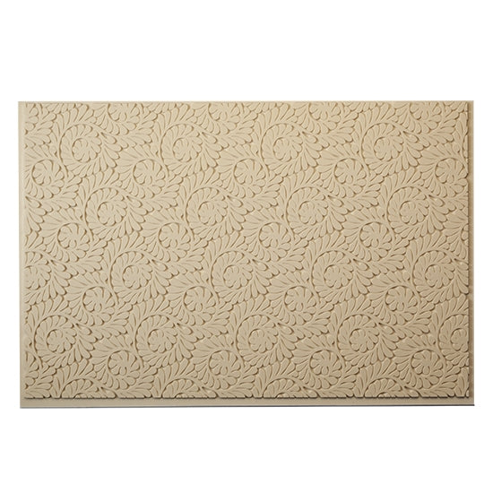 Mega Texture Tile - Fiddlehead Fern. Use to impress texture in soft clays. Mega Texture Tiles are perfect for projects both large and small. Mega Tiles measure 9-1/4" x 6" and are about 7 times larger than Texture Tiles. These textures are flexible, washable and can be used with any soft clay.