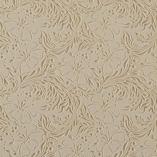 Mega Texture Tile - Hibiscus Embossed. Use to impress texture in soft clays. Mega Texture Tiles are perfect for projects both large and small. Mega Tiles measure 9-1/4" x 6" and are about 7 times larger than Texture Tiles. These textures are flexible, washable and can be used with any soft clay.