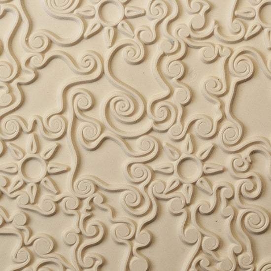 Mega Texture Tile - Desert Heat Wave. Use to impress texture in soft clays. Mega Texture Tiles are perfect for projects both large and small. Mega Tiles measure 9-1/4" x 6" and are about 7 times larger than Texture Tiles. These textures are flexible, washable and can be used with any soft clay.