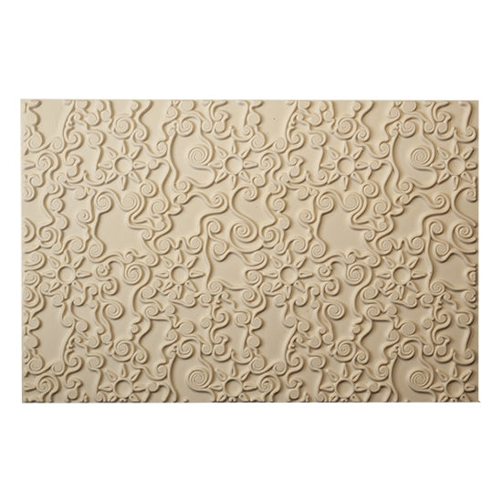 Mega Texture Tile - Desert Heat Wave. Use to impress texture in soft clays. Mega Texture Tiles are perfect for projects both large and small. Mega Tiles measure 9-1/4" x 6" and are about 7 times larger than Texture Tiles. These textures are flexible, washable and can be used with any soft clay.