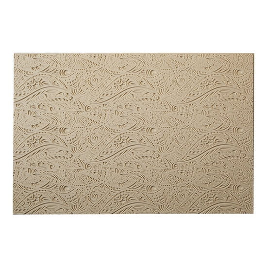 Mega Texture Tile - Tribal Zen Multi-Tangle. Use to impress texture in soft clays. Mega Texture Tiles are perfect for projects both large and small. Mega Tiles measure 9-1/4" x 6" and are about 7 times larger than Texture Tiles. These textures are flexible, washable and can be used with any soft clay.