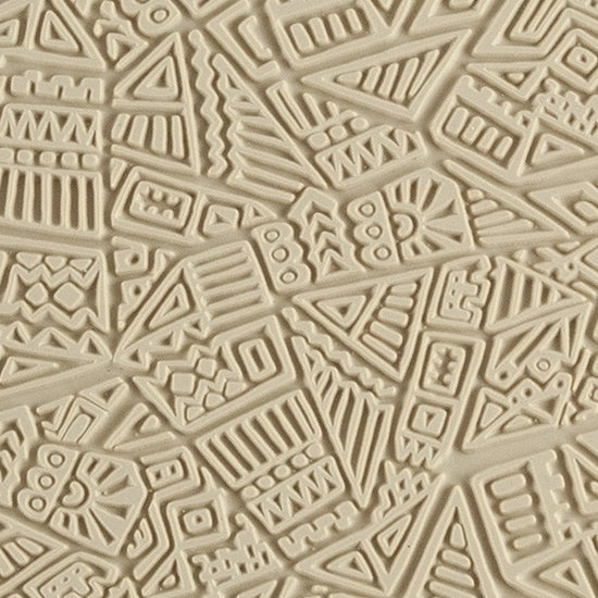 Mega Texture Tile - Cave Maze. Use to impress texture in soft clays. Mega Texture Tiles are perfect for projects both large and small. Mega Tiles measure 9-1/4" x 6" and are about 7 times larger than Texture Tiles. These textures are flexible, washable and can be used with any soft clay.