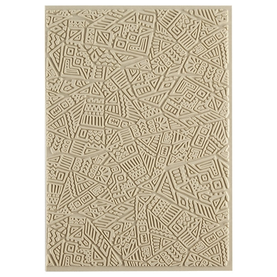 Mega Texture Tile - Cave Maze. Use to impress texture in soft clays. Mega Texture Tiles are perfect for projects both large and small. Mega Tiles measure 9-1/4" x 6" and are about 7 times larger than Texture Tiles. These textures are flexible, washable and can be used with any soft clay.