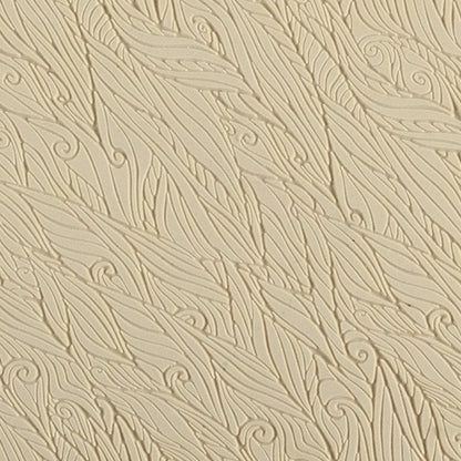 Mega Texture Tile - Blowing in the Wind Fineline. Use to impress texture in soft clays. Mega Texture Tiles are perfect for projects both large and small. Mega Tiles measure 9-1/4" x 6" and are about 7 times larger than Texture Tiles. These textures are flexible, washable and can be used with any soft clay.