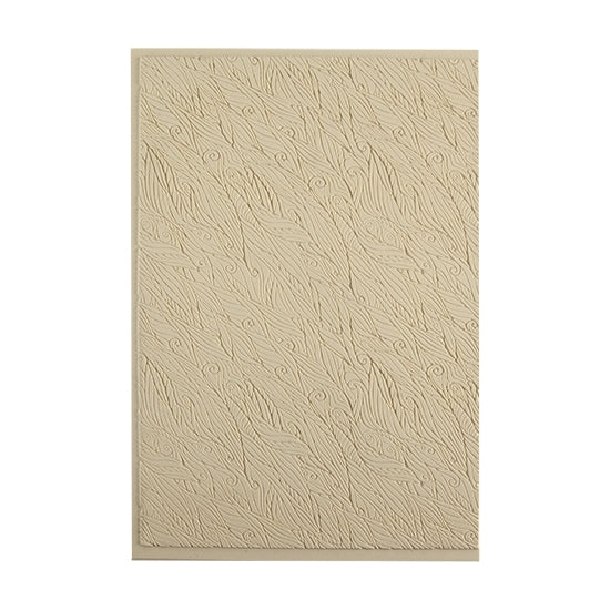 Mega Texture Tile - Blowing in the Wind Fineline. Use to impress texture in soft clays. Mega Texture Tiles are perfect for projects both large and small. Mega Tiles measure 9-1/4" x 6" and are about 7 times larger than Texture Tiles. These textures are flexible, washable and can be used with any soft clay.