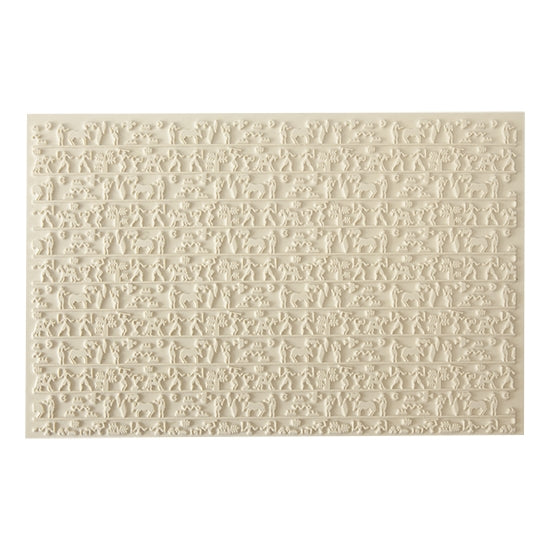 Mega Texture Tile - Ancient Hunt Use to impress texture in soft clays. Mega Texture Tiles are perfect for projects both large and small. Mega Tiles measure 9-1/4" x 6" and are about 7 times larger than Texture Tiles. These textures are flexible, washable and can be used with any soft clay