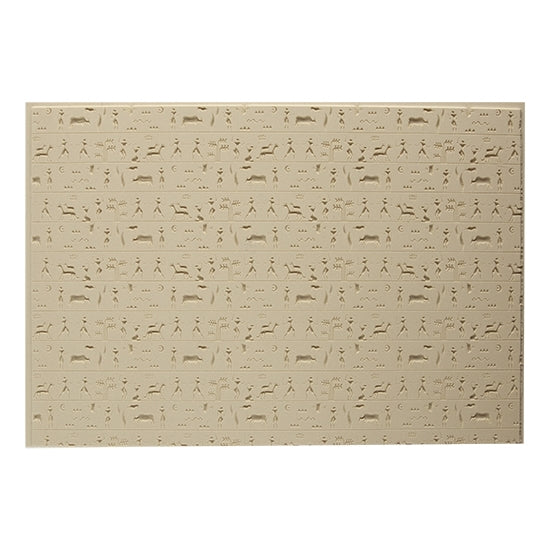 Mega Texture Tile - Ancient Hunt Fineline Use to impress texture in soft clays. Mega Texture Tiles are perfect for projects both large and small. Mega Tiles measure 9-1/4" x 6" and are about 7 times larger than Texture Tiles. These textures are flexible, washable and can be used with any soft clay.