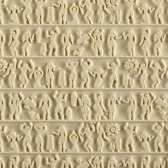 Mega Texture Tile - Ancient People Use to impress texture in soft clays. Mega Texture Tiles are perfect for projects both large and small. Mega Tiles measure 9-1/4" x 6" and are about 7 times larger than Texture Tiles. These textures are flexible, washable and can be used with any soft clay.