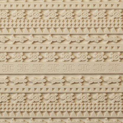 Mega Texture Tile - Desert Race. Use to impress texture in soft clays. Mega Texture Tiles are perfect for projects both large and small. Mega Tiles measure 9-1/4" x 6" and are about 7 times larger than Texture Tiles. These textures are flexible, washable and can be used with any soft clay.