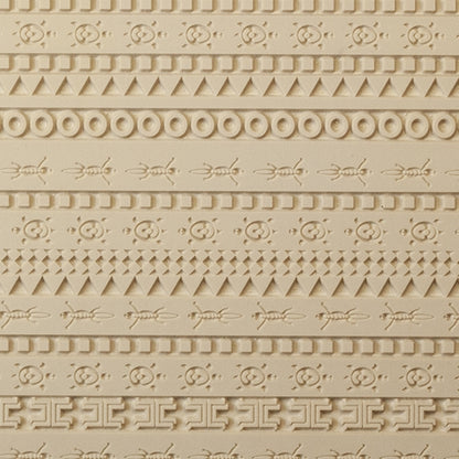 Mega Texture Tile - Desert Race Embossed. Use to impress texture in soft clays. Mega Texture Tiles are perfect for projects both large and small. Mega Tiles measure 9-1/4" x 6" and are about 7 times larger than Texture Tiles. These textures are flexible, washable and can be used with any soft clay.