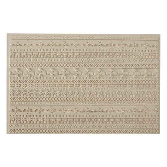 Mega Texture Tile - Tribal Spirits Embossed. Use to impress texture in soft clays. Mega Texture Tiles are perfect for projects both large and small. Mega Tiles measure 9-1/4" x 6" and are about 7 times larger than Texture Tiles. These textures are flexible, washable and can be used with any soft clay.