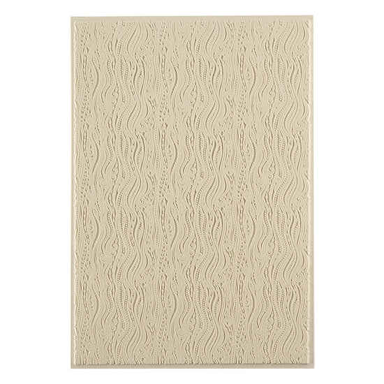 Mega Texture Tile - Tribal Vines. Use to impress texture in soft clays. Mega Texture Tiles are perfect for projects both large and small. Mega Tiles measure 9-1/4" x 6" and are about 7 times larger than Texture Tiles. These textures are flexible, washable and can be used with any soft clay.