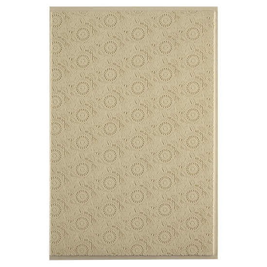 Mega Texture Tile - Floral Medallions. Use to impress texture in soft clays. Mega Texture Tiles are perfect for projects both large and small. Mega Tiles measure 9-1/4" x 6" and are about 7 times larger than Texture Tiles. These textures are flexible, washable and can be used with any soft clay.