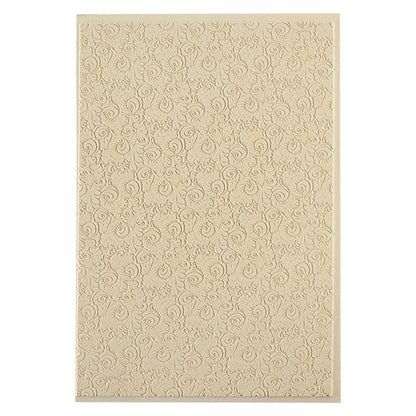 Mega Texture Tile - Plume. Use to impress texture in soft clays. Mega Texture Tiles are perfect for projects both large and small. Mega Tiles measure 9-1/4" x 6" and are about 7 times larger than Texture Tiles. These textures are flexible, washable and can be used with any soft clay.
