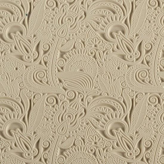 Mega Texture Tile - Flower Doodle. Use to impress texture in soft clays. Mega Texture Tiles are perfect for projects both large and small. Mega Tiles measure 9-1/4" x 6" and are about 7 times larger than Texture Tiles. These textures are flexible, washable and can be used with any soft clay.