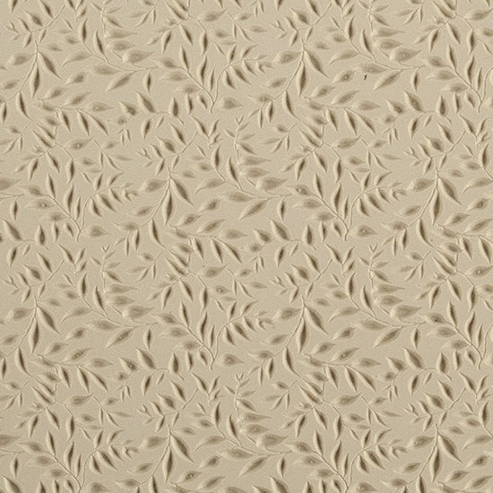 Mega Texture Tile - Simple Leaves Embossed. Use to impress texture in soft clays. Mega Texture Tiles are perfect for projects both large and small. Mega Tiles measure 9-1/4" x 6" and are about 7 times larger than Texture Tiles. These textures are flexible, washable and can be used with any soft clay.