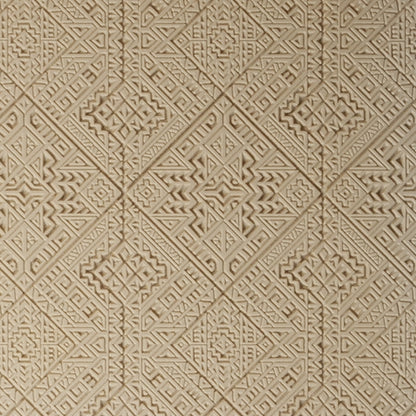 Mega Texture Tile - Navajo Rug. Use to impress texture in soft clays. Mega Texture Tiles are perfect for projects both large and small. Mega Tiles measure 9-1/4" x 6" and are about 7 times larger than Texture Tiles. These textures are flexible, washable and can be used with any soft clay.