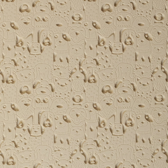 Canine Companions Embossed. Use to impress texture in soft clays. Mega Texture Tiles are perfect for projects both large and small. Mega Tiles measure 9-1/4" x 6" and are about 7 times larger than Texture Tiles. These textures are flexible, washable and can be used with any soft clay.