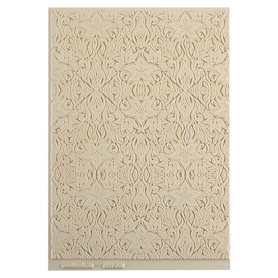 Mega Texture Tile - Lavish Lillies. Use to impress texture in soft clays. Mega Texture Tiles are perfect for projects both large and small. Mega Tiles measure 9-1/4" x 6" and are about 7 times larger than Texture Tiles. These textures are flexible, washable and can be used with any soft clay.