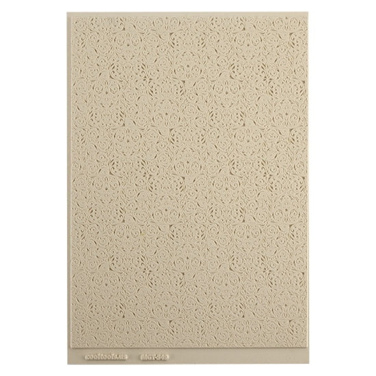 Mega Texture Tile - Damask. Use to impress texture in soft clays. Mega Texture Tiles are perfect for projects both large and small. Mega Tiles measure 9-1/4" x 6" and are about 7 times larger than Texture Tiles. These textures are flexible, washable and can be used with any soft clay.