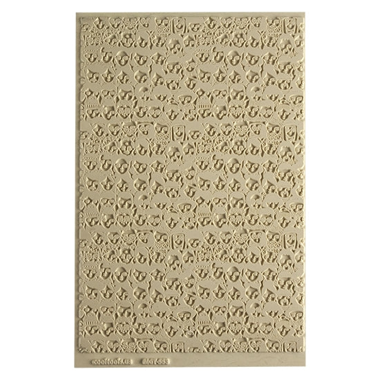 Mega Texture Tile - A Face in the Crowd Use to impress texture in soft clays. Mega Texture Tiles are perfect for projects both large and small. Mega Tiles measure 9-1/4" x 6" and are about 7 times larger than Texture Tiles. These textures are flexible, washable and can be used with any soft clay.