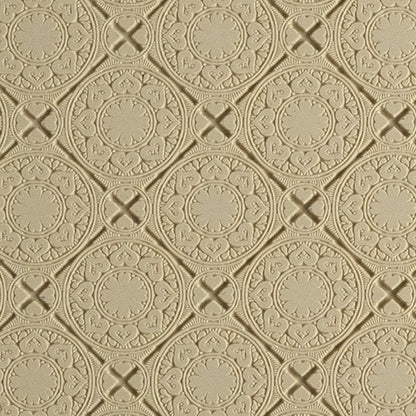 Mega Texture Tile - Vintage Wallpaper. Use to impress texture in soft clays. Mega Texture Tiles are perfect for projects both large and small. Mega Tiles measure 9-1/4" x 6" and are about 7 times larger than Texture Tiles. These textures are flexible, washable and can be used with any soft clay.
