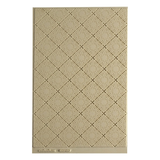 Mega Texture Tile - Vintage Wallpaper. Use to impress texture in soft clays. Mega Texture Tiles are perfect for projects both large and small. Mega Tiles measure 9-1/4" x 6" and are about 7 times larger than Texture Tiles. These textures are flexible, washable and can be used with any soft clay.