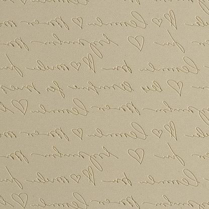 Mega Texture Tile - Sincerely Yours Fineline. Use to impress texture in soft clays. Mega Texture Tiles are perfect for projects both large and small. Mega Tiles measure 9-1/4" x 6" and are about 7 times larger than Texture Tiles. These textures are flexible, washable and can be used with any soft clay.