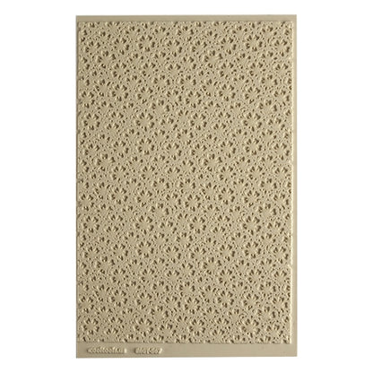 Mega Texture Tile - Flowering Fields. Use to impress texture in soft clays. Mega Texture Tiles are perfect for projects both large and small. Mega Tiles measure 9-1/4" x 6" and are about 7 times larger than Texture Tiles. These textures are flexible, washable and can be used with any soft clay.