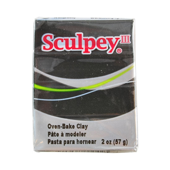 Sculpey III Polymer Clay - Black 2 oz block