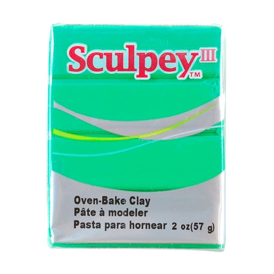 Sculpey III Polymer Clay - Emerald 2 oz block