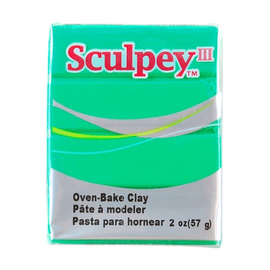 Sculpey III Polymer Clay - Emerald 2 oz block