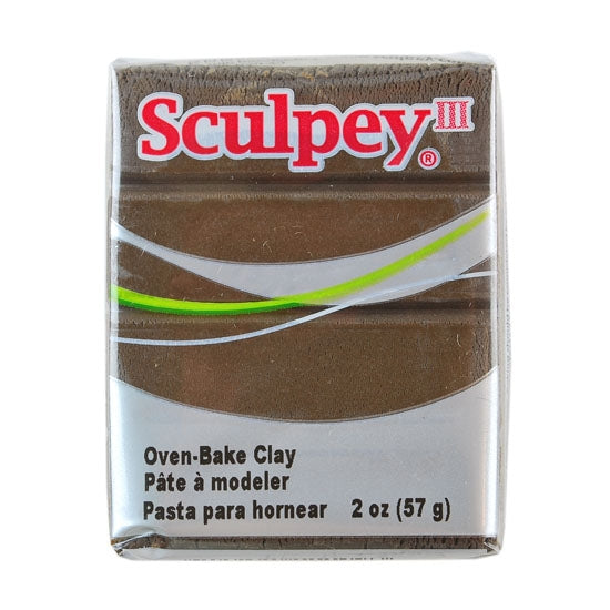 Sculpey III Polymer Clay - Suede Brown 2 oz block